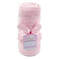 CBP60-P: Pink Deluxe Personalisation Cellular Cotton Roll Blanket
